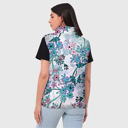 Женский жилет Яркие красочные цветы / 3D-Светло-серый – фото 4