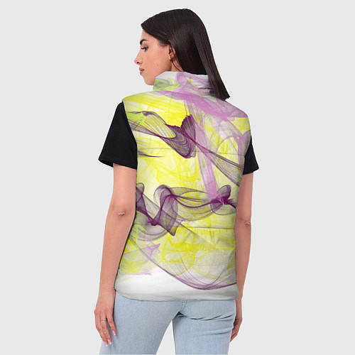 Женский жилет Абстракция Желтый и розовый Дополнение Коллекция G / 3D-Черный – фото 4