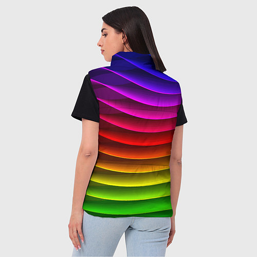 Женский жилет Color line neon pattern Abstraction Summer 2023 / 3D-Красный – фото 4