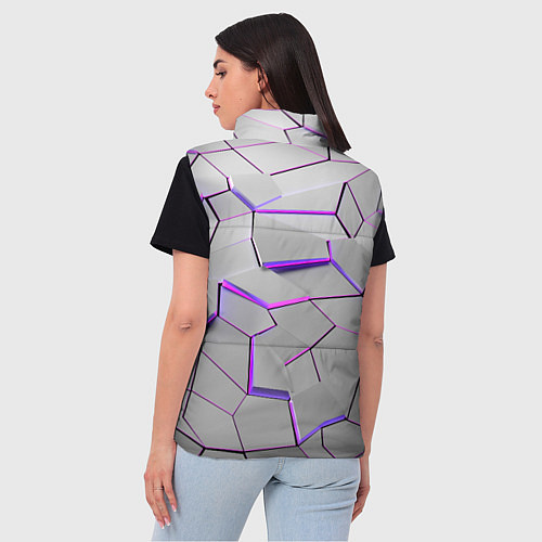 Женский жилет 3д плиты - белый неон / 3D-Светло-серый – фото 4
