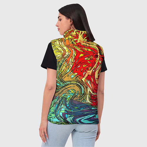 Женский жилет Хаотичные линии Abstract pattern / 3D-Светло-серый – фото 4