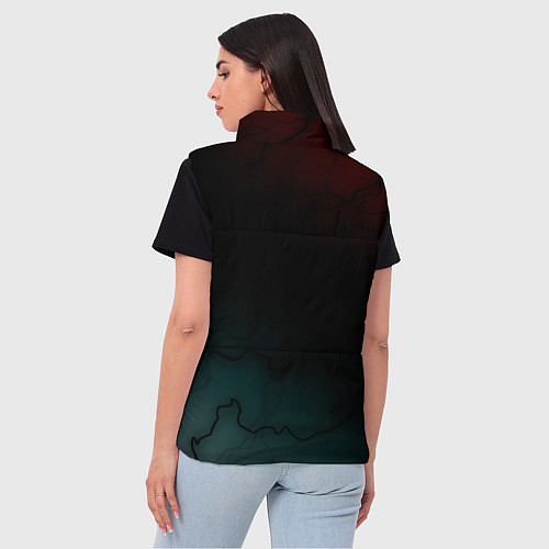 Женский жилет The witcher Волк Черные Молнии / 3D-Светло-серый – фото 4