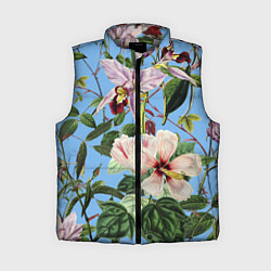 Женский жилет Цветы Сине-Цветочный Букет, цвет: 3D-светло-серый