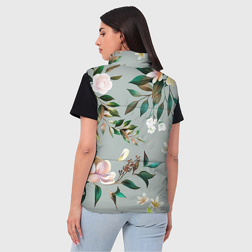 Женский жилет Цветы Цветочный Букет / 3D-Черный – фото 4