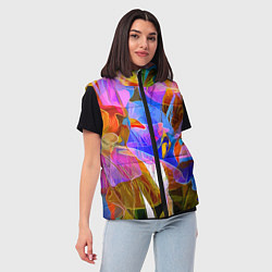 Женский жилет Красочный цветочный паттерн Лето Colorful floral p, цвет: 3D-красный — фото 2
