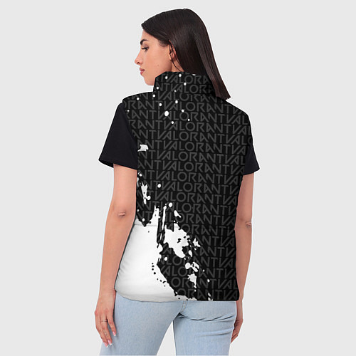 Женский жилет Valorant - Паттерн надписи / 3D-Черный – фото 4