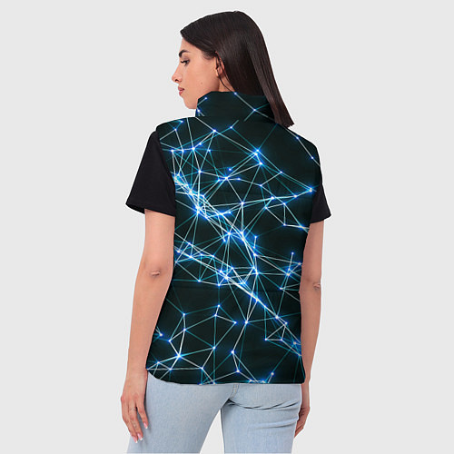 Женский жилет Нейронная сеть - фон / 3D-Черный – фото 4