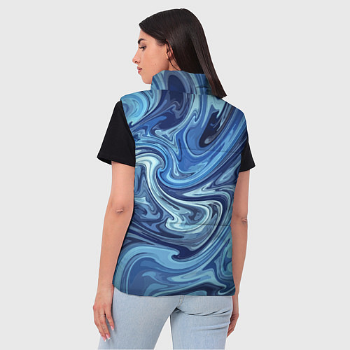 Женский жилет Абстрактный авангардный паттерн Abstract avant-gar / 3D-Черный – фото 4