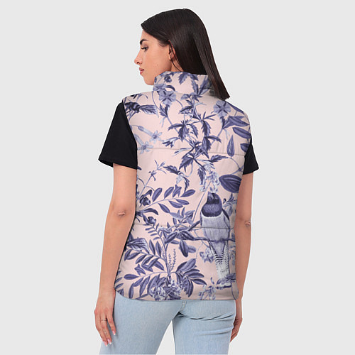 Женский жилет Цветы Флизелиновые Тропики / 3D-Черный – фото 4