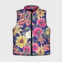 Женский жилет Цветы Розовые Пионы, цвет: 3D-красный