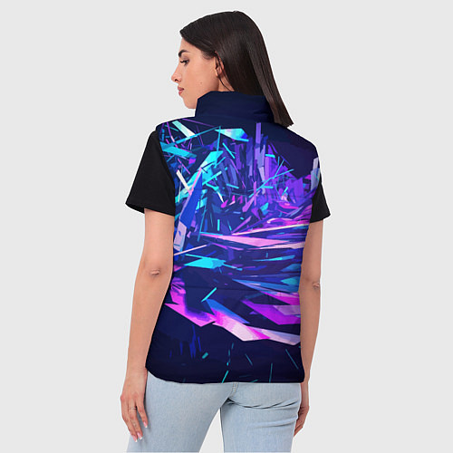 Женский жилет Абстрактная неоновая композиция Abstract neon comp / 3D-Красный – фото 4