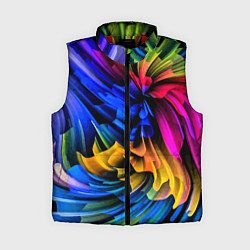 Женский жилет Абстрактная неоновая композиция Abstract neon comp, цвет: 3D-красный