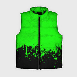 Женский жилет САЛАТОВЫЕ НЕОНОВЫЕ БРЫЗГИ КРАСКИ, цвет: 3D-черный