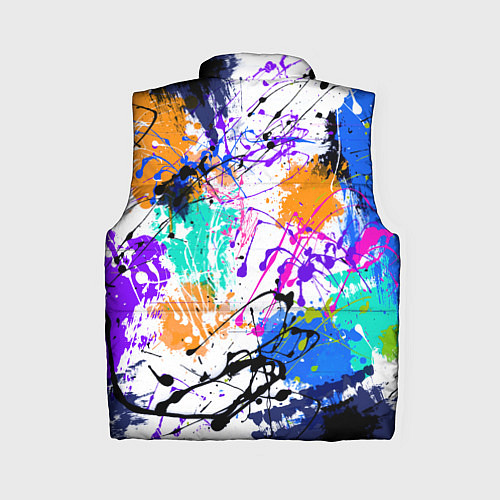 Женский жилет Брызги и мазки разноцветных красок на белом фоне / 3D-Светло-серый – фото 2