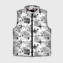 Женский жилет Черно белый ретро геометрический узор