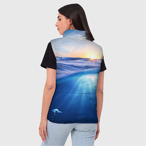 Женский жилет Грань между небом и водой / 3D-Черный – фото 4