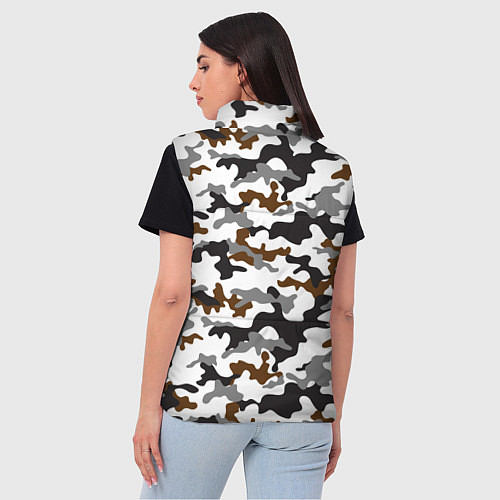 Женский жилет Камуфляж Чёрно-Белый Camouflage Black-White / 3D-Светло-серый – фото 4