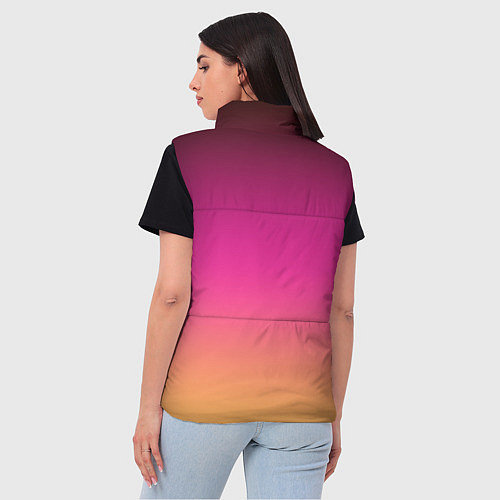 Женский жилет Оранжево-пурпурный градиент / 3D-Красный – фото 4