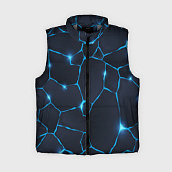 Женский жилет Синие разломы, цвет: 3D-светло-серый