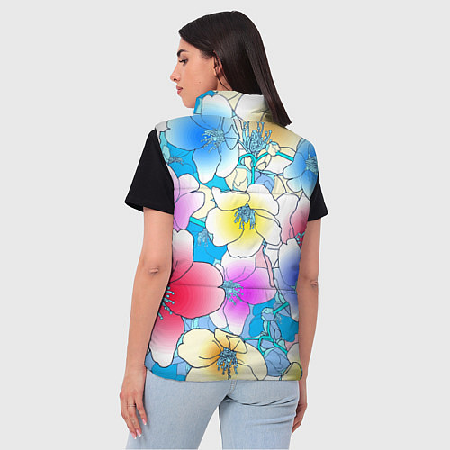 Женский жилет Летний цветочный паттерн Fashion trend 2025 / 3D-Светло-серый – фото 4