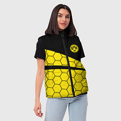 Женский жилет Боруссия - borussia желтые соты, цвет: 3D-красный — фото 2