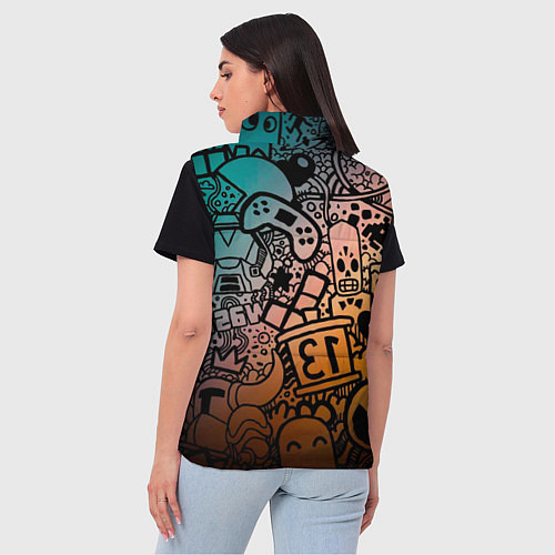 Женский жилет Life is gaming / 3D-Черный – фото 4