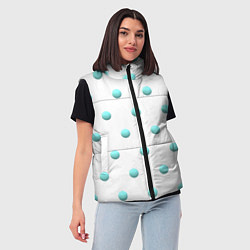 Женский жилет Редкий бирюзовый горох 3д, цвет: 3D-красный — фото 2