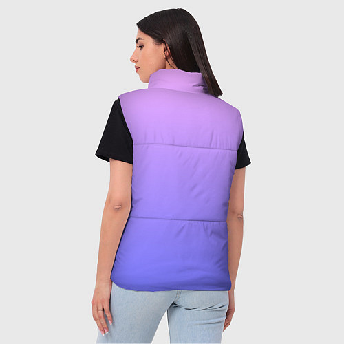 Женский жилет PINK-PURPLE GRADIENT ГРАДИЕНТ РОЗОВО-ФИОЛЕТОВЫЙ / 3D-Черный – фото 4