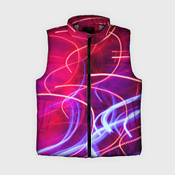 Женский жилет Неоновые линии и фонари - Красный