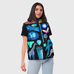 Женский жилет Underground pattern Fashion 2099, цвет: 3D-светло-серый — фото 2