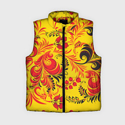 Женский жилет Хохломская Роспись Цветы, цвет: 3D-красный