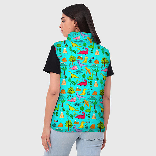 Женский жилет PREHISTORIC ANIMALS / 3D-Светло-серый – фото 4