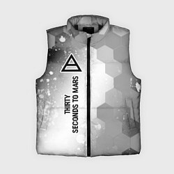 Женский жилет Thirty Seconds to Mars Glitch на светлом фоне, цвет: 3D-черный