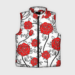 Женский жилет BEAUTIFUL RED ROSES, цвет: 3D-красный