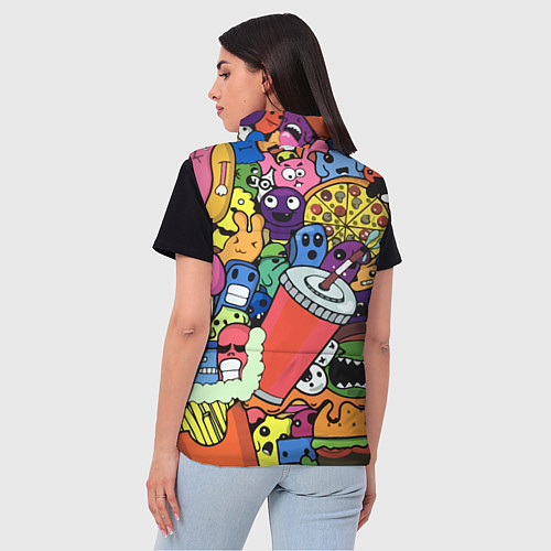 Женский жилет Fast food pattern Pop art Fashion trend / 3D-Красный – фото 4