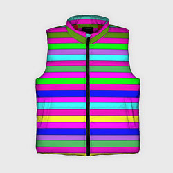 Женский жилет Multicolored neon bright stripes, цвет: 3D-красный