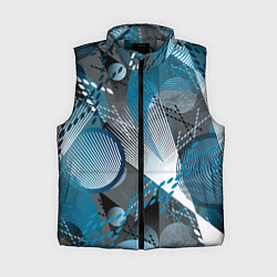 Женский жилет Абстрактный серо-синий принт