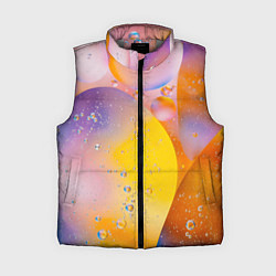 Женский жилет Абстрактные фигуры и пузырьки - Оранжевый, цвет: 3D-светло-серый