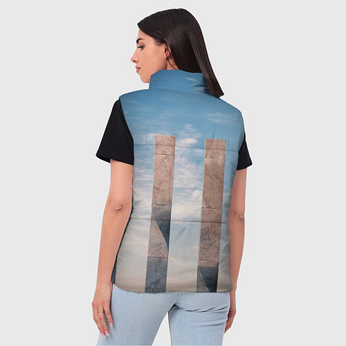 Женский жилет Абстрактные блоки и небо - Голубой / 3D-Черный – фото 4
