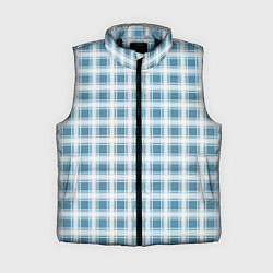 Женский жилет Бело-голубой клетчатый узор