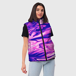 Женский жилет Розово-фиолетовый мраморный узор, цвет: 3D-красный — фото 2