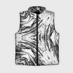 Женский жилет Черно-белый абстрактный узор Трио, цвет: 3D-светло-серый