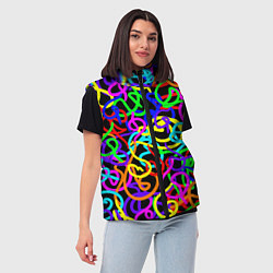 Женский жилет Неоновый беспорядок, цвет: 3D-светло-серый — фото 2