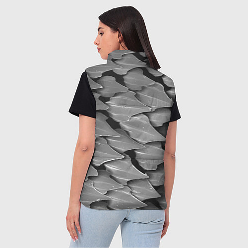 Женский жилет Кожа акулы - броня / 3D-Светло-серый – фото 4