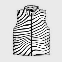 Женский жилет Волновой линейный растр - зебра