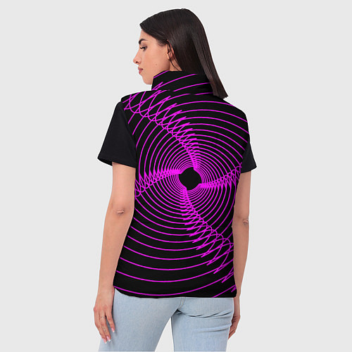 Женский жилет Неоновая светящаяся спираль / 3D-Красный – фото 4