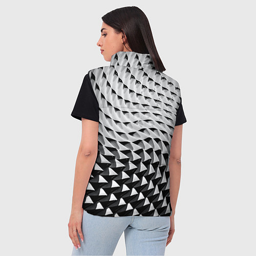 Женский жилет Серебряная ребристая поверхность / 3D-Красный – фото 4