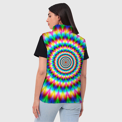Женский жилет Радужная оптическая иллюзия / 3D-Черный – фото 4