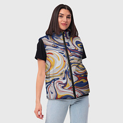 Женский жилет Лунные разводы красок, цвет: 3D-красный — фото 2