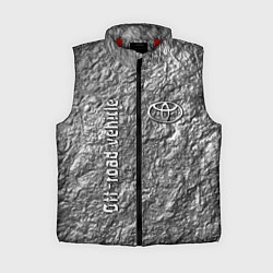 Женский жилет Логотип Тойоты на фоне скалы - внедорожник, цвет: 3D-красный